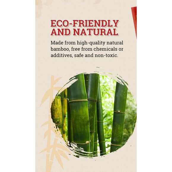 Premium Disposable Bamboo Chopsticks – 9" Round, Individually Wrapped 100 Pairs - Picture 14 of 16